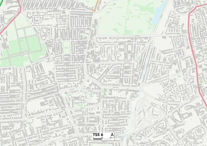 Impresión enmarcada : Middlesbrough TS5 6 Map Impresión enmarcada : Middlesbrough TS5 6 Map