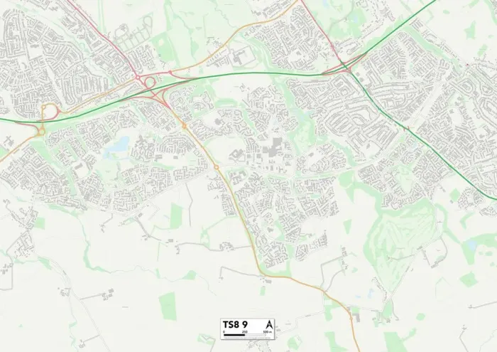 Impresión enmarcada : Middlesbrough TS8 9 Map Impresión enmarcada : Middlesbrough TS8 9 Map