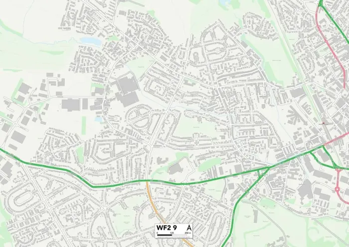 Impresión enmarcada : Wakefield WF2 9 Map