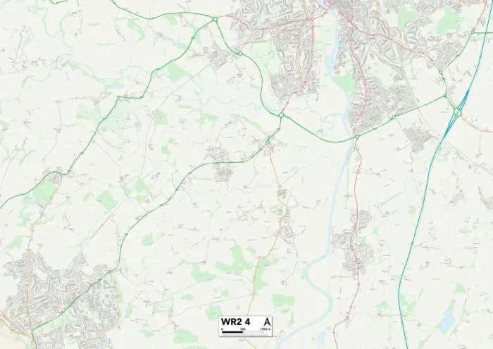 Impresión enmarcada : Worcester WR2 4 Map Impresión enmarcada : Worcester WR2 4 Map