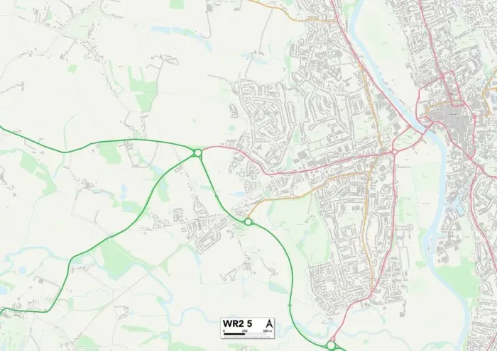 Impresión enmarcada : Worcester WR2 5 Map