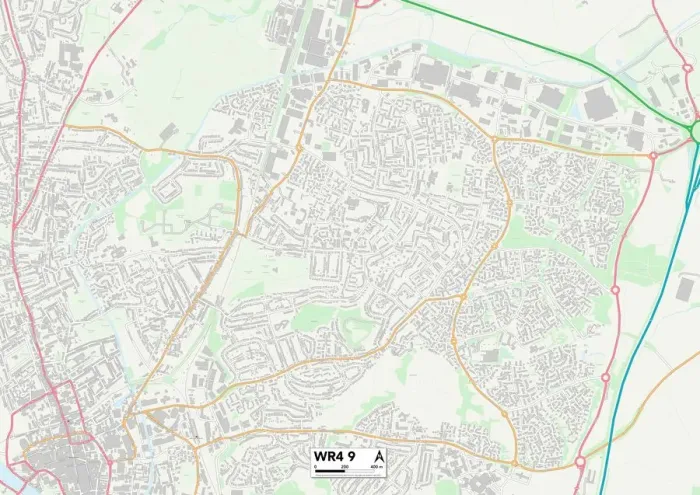 Impresión enmarcada : Worcester WR4 9 Map Impresión enmarcada : Worcester WR4 9 Map