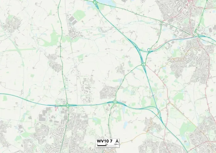Impresión enmarcada : Wolverhampton WV10 7 Map Impresión enmarcada : Wolverhampton WV10 7 Map
