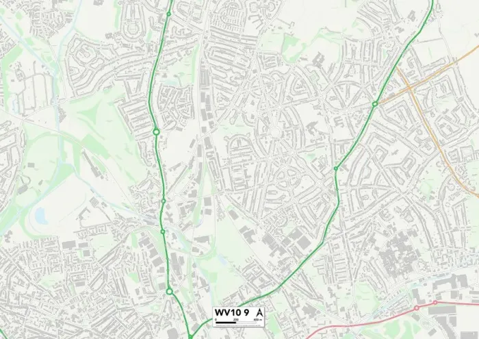 Impresión enmarcada : Wolverhampton WV10 9 Map
