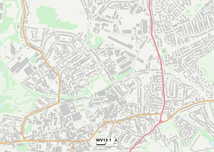 Impresión enmarcada : Wolverhampton WV13 1 Map Impresión enmarcada : Wolverhampton WV13 1 Map