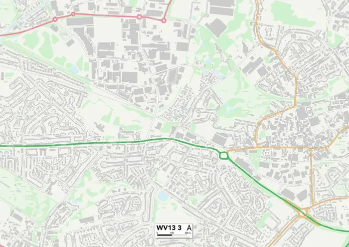 Impresión enmarcada : Wolverhampton WV13 3 Map Impresión enmarcada : Wolverhampton WV13 3 Map