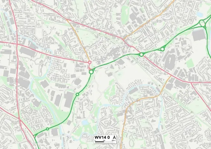 Impresión enmarcada : Wolverhampton WV14 0 Map