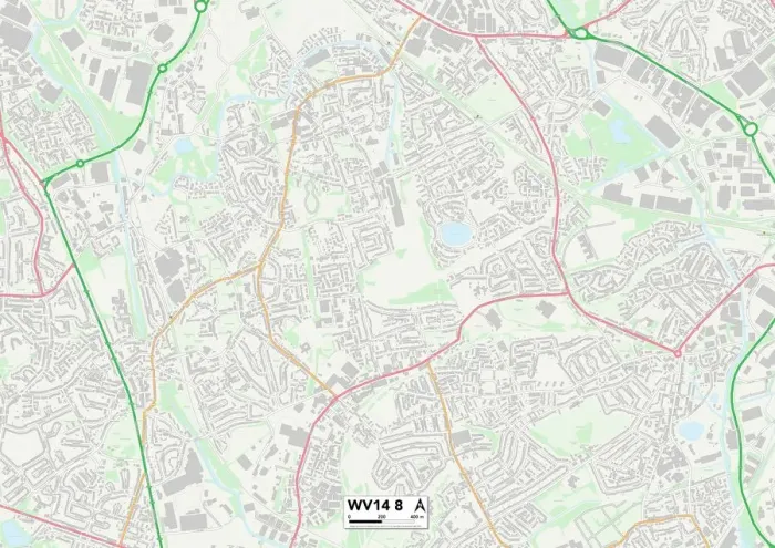 Impresión enmarcada : Wolverhampton WV14 8 Map