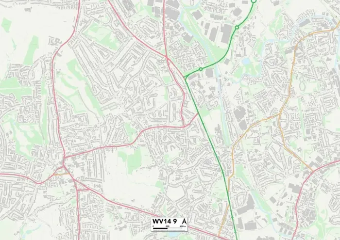 Impresión enmarcada : Wolverhampton WV14 9 Map Impresión enmarcada : Wolverhampton WV14 9 Map
