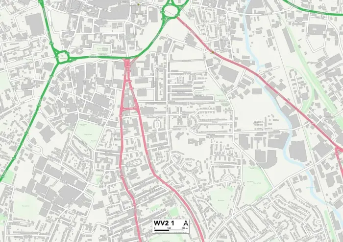 Impresión enmarcada : Wolverhampton WV2 1 Map Impresión enmarcada : Wolverhampton WV2 1 Map