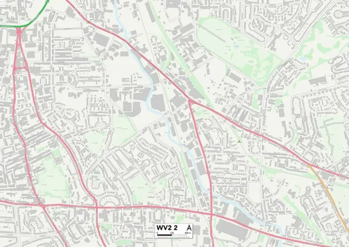 Impresión enmarcada : Wolverhampton WV2 2 Map