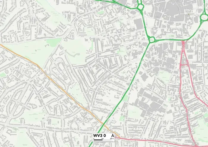 Impresión enmarcada : Wolverhampton WV3 0 Map Impresión enmarcada : Wolverhampton WV3 0 Map