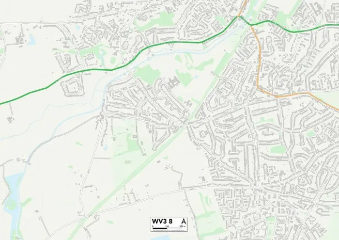 Impresión enmarcada : Wolverhampton WV3 8 Map Impresión enmarcada : Wolverhampton WV3 8 Map