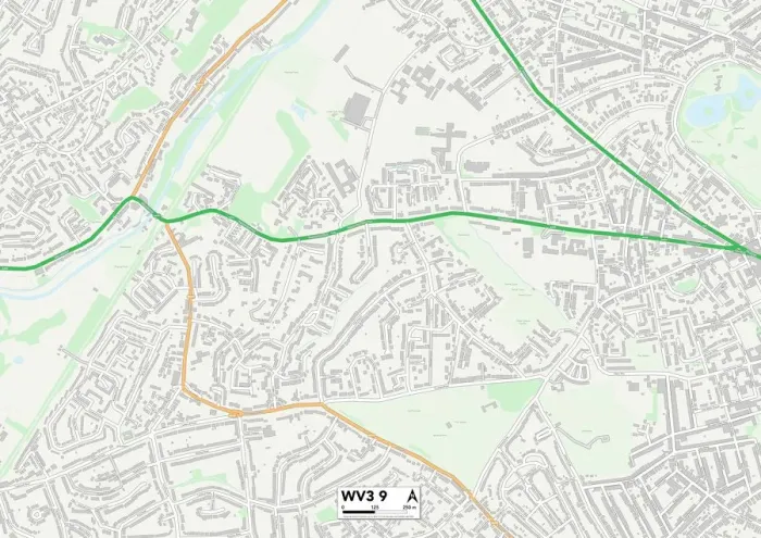 Impresión enmarcada : Wolverhampton WV3 9 Map Impresión enmarcada : Wolverhampton WV3 9 Map