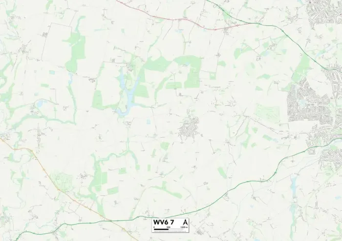 Impresión enmarcada : Wolverhampton WV6 7 Map