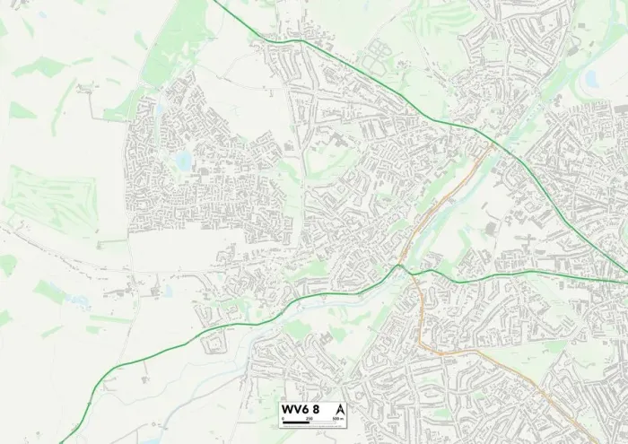 Impresión enmarcada : Wolverhampton WV6 8 Map Impresión enmarcada : Wolverhampton WV6 8 Map