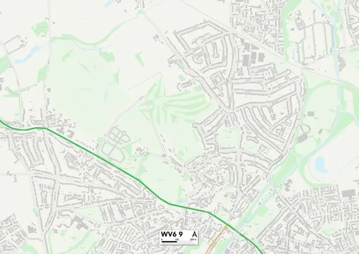 Impresión enmarcada : Wolverhampton WV6 9 Map Impresión enmarcada : Wolverhampton WV6 9 Map