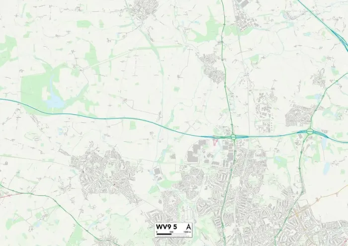 Impresión enmarcada : Wolverhampton WV9 5 Map Impresión enmarcada : Wolverhampton WV9 5 Map