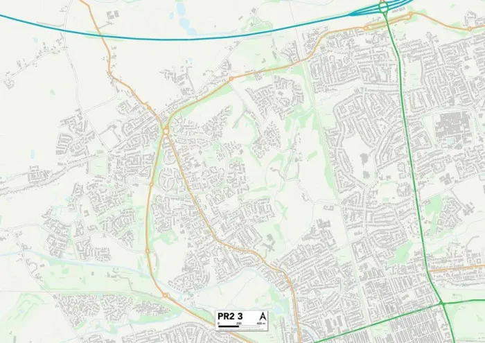 Impresión enmarcada : PR2 3 Map de Preston Impresión enmarcada : PR2 3 Map de Preston