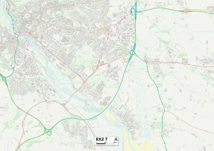 Impresión enmarcada : Exeter EX2 7 Map Impresión enmarcada : Exeter EX2 7 Map