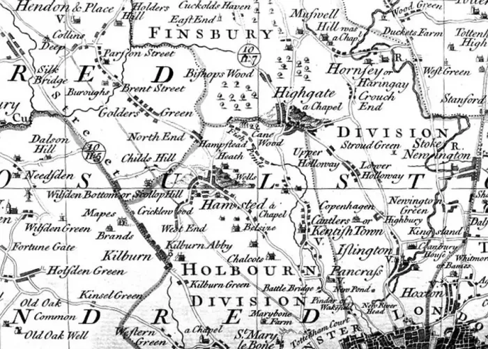 Impresión enmarcada : 'Mapa de Rocque de 1746'. Impresión enmarcada : 'Mapa de Rocque de 1746'.