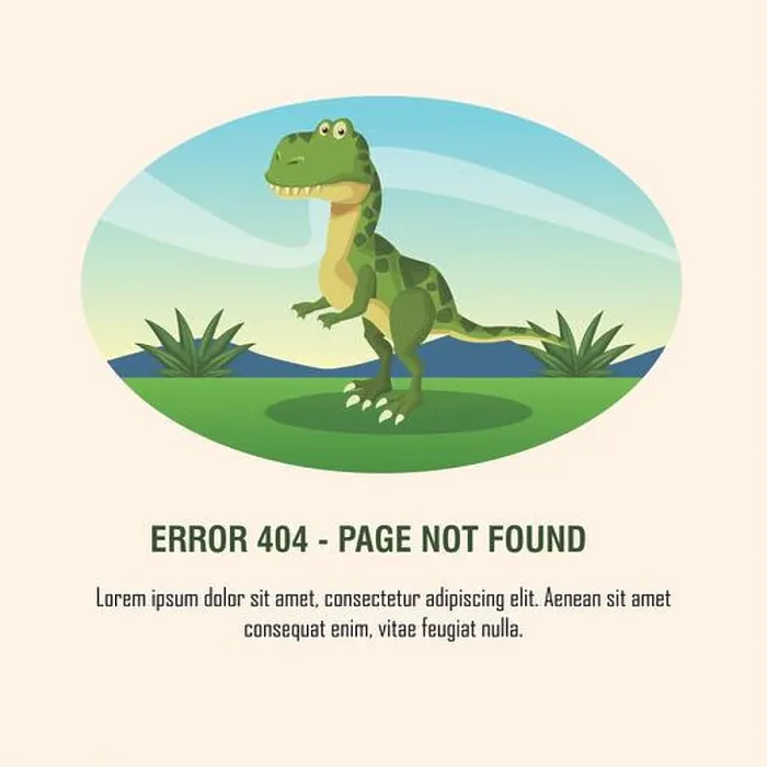 Impresión enmarcada : Error 404 tema de dinosaurio.