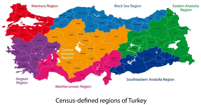 Impresión enmarcada : Mapa de Turquía.