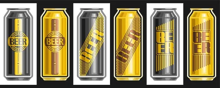 Impresión enmarcada : Conjunto de latas de cerveza Vector.