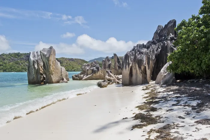 Impresión enmarcada : Playa Anse Source d'Argent.