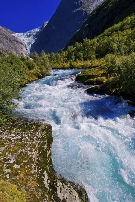 Impresión enmarcada : Glaciar de Briksdal, Briksdalsbreen.