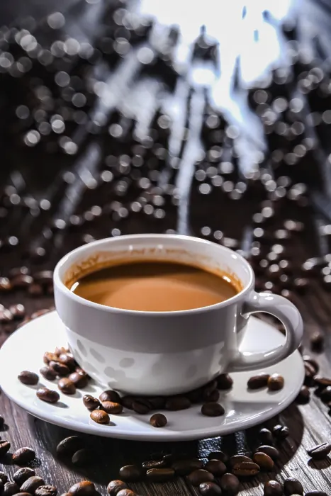 Impresión enmarcada : Composición con un tazón de café. Impresión enmarcada : Composición con un tazón de café.