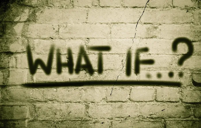 Impresión enmarcada : ¿Qué Si Concepto Impresión enmarcada : ¿Qué Si Concepto