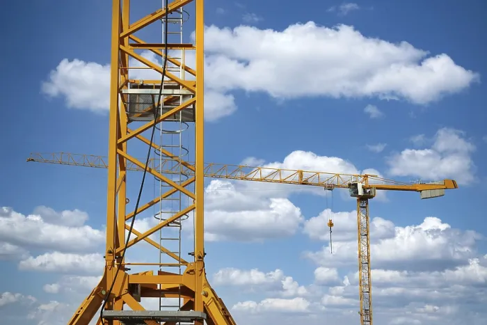 Impresión enmarcada : Grúa de construcción. Impresión enmarcada : Grúa de construcción.