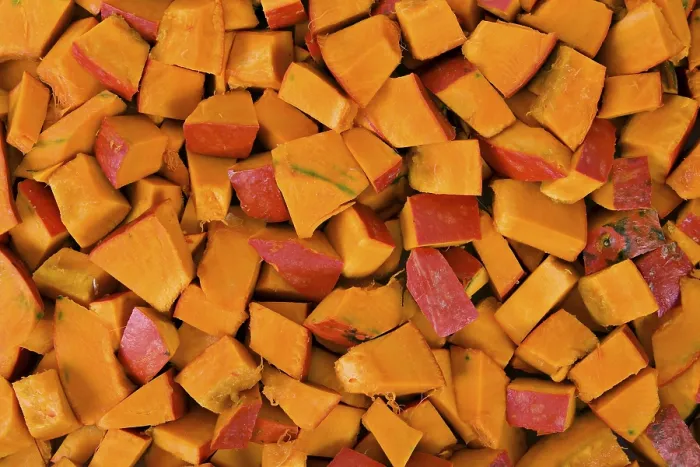 Impresión enmarcada : Calabazas cortadas.