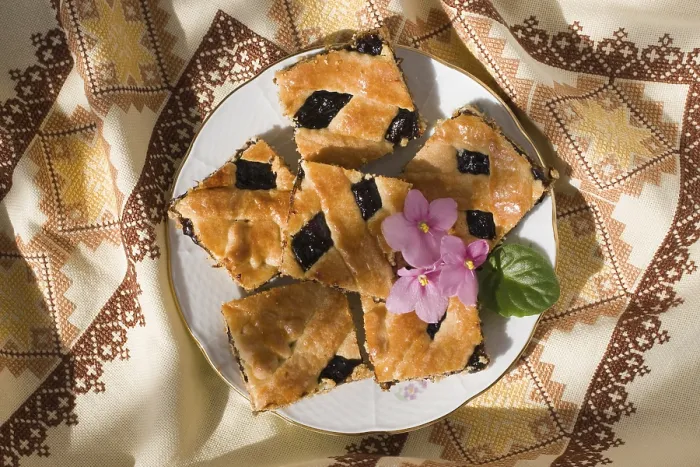 Impresión enmarcada : Torta de queso damson.