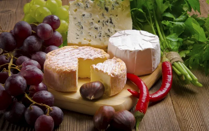 Impresión enmarcada : Tipos de queso diferentes. Impresión enmarcada : Tipos de queso diferentes.