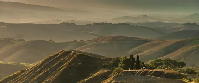 Impresión enmarcada : Campos en Toscana.