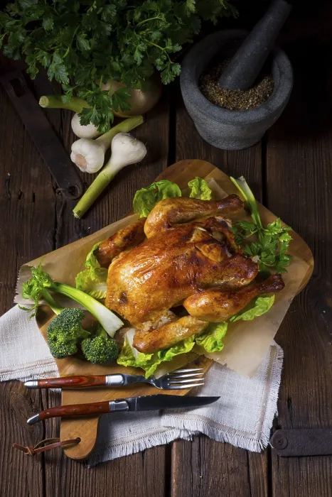 Impresión enmarcada : Pollo a la parrilla. Impresión enmarcada : Pollo a la parrilla.