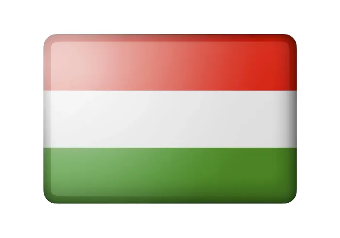 Impresión enmarcada : La bandera húngara. Icono rectangular mate.