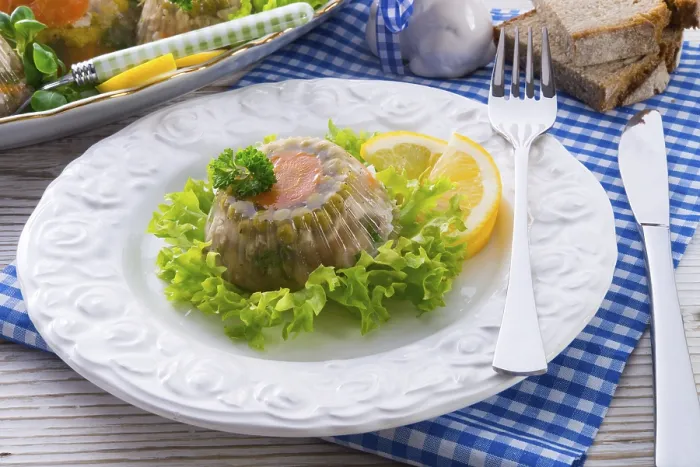 Impresión enmarcada : Aspic de carne. Impresión enmarcada : Aspic de carne.