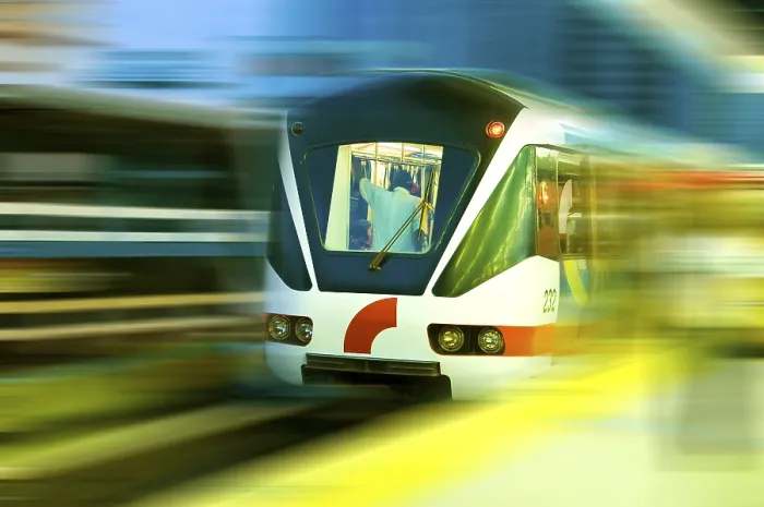 Impresión enmarcada : Tren en movimiento.