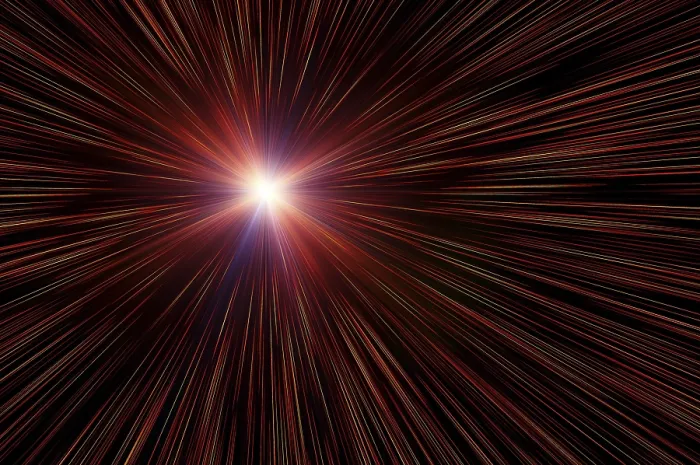 Impresión enmarcada : Intermitente multicolor en un espacio.