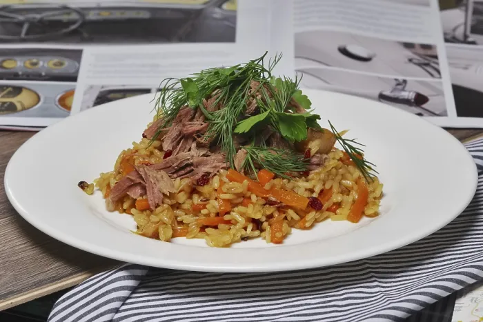 Impresión enmarcada : Arroz con carne. Impresión enmarcada : Arroz con carne.