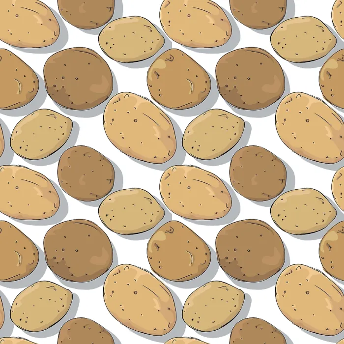 Impresión enmarcada : Patrón de papas editable en vector.