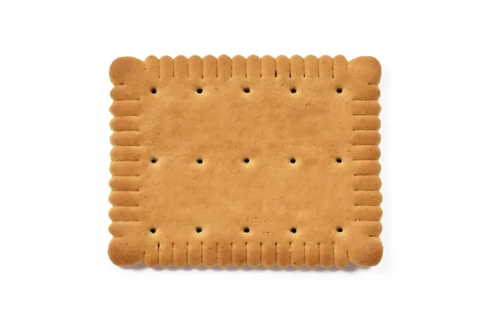 Impresión enmarcada : Galleta rectangular individual aislada en fondo blanco. Impresión enmarcada : Galleta rectangular individual aislada en fondo blanco.