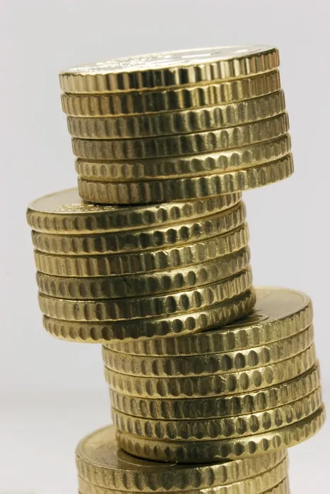 Impresión enmarcada : Pila de monedas. Impresión enmarcada : Pila de monedas.
