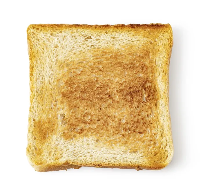 Impresión enmarcada : Rebanada de pan tostado aislada en blanco.