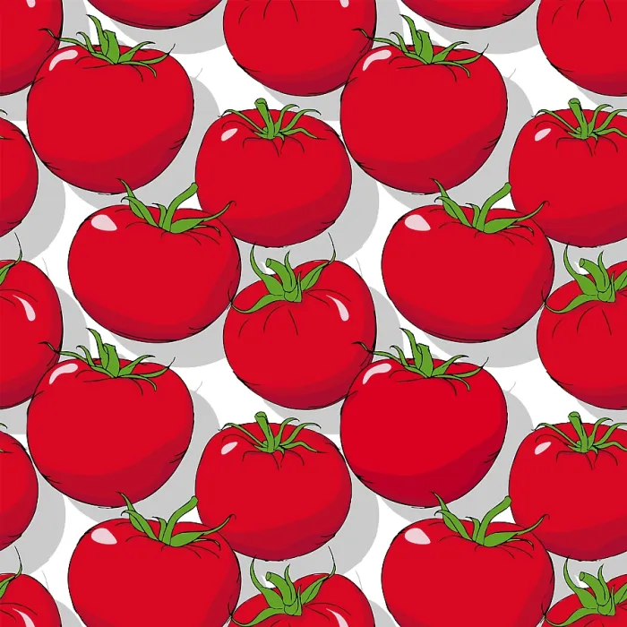 Impresión enmarcada : Patrón de tomates editable vector. Impresión enmarcada : Patrón de tomates editable vector.