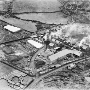 Print of Cornish tin smelting works, Redruth, Cornwall