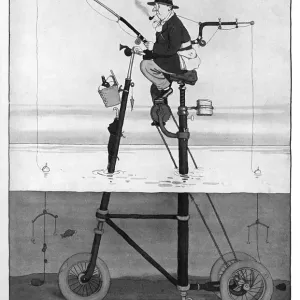 1927 Print of A Decided Catch by William Heath Robinson